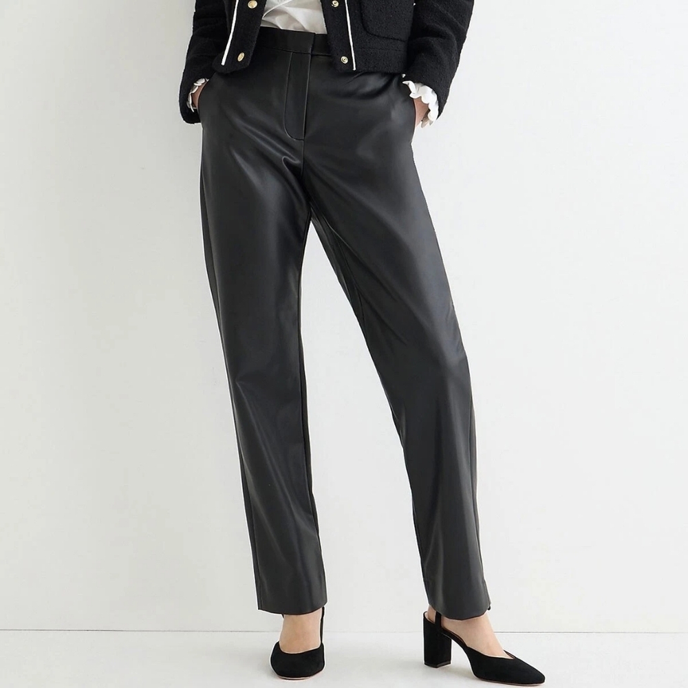 J. Crew Kate Straight Leg Faux Leather Pants 6